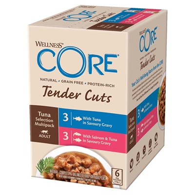 Wellness Core Tender Cuts Vådfoder Til Kat med Tun 6x85g